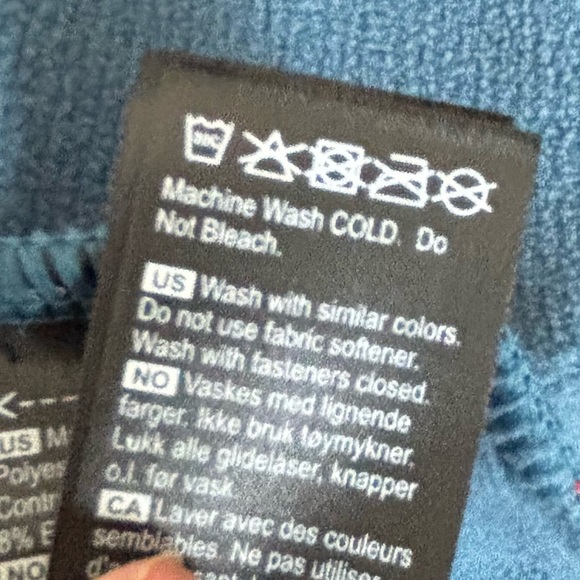 Kari Traa Blue and Red-Orange Fleece Mid Layer Quarter-zip Top, XL - Picture 12 of 12